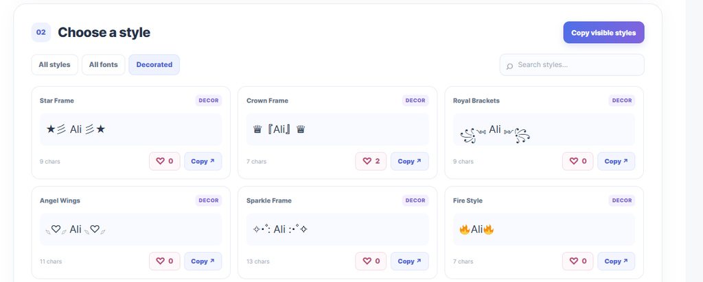 Decorated Style Gallery Interface